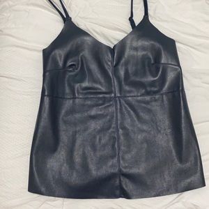 Leather Blue Top